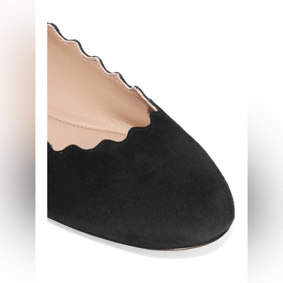 Chloe Lauren scalloped suede ballet flats woman’s SZ. 6 - Picture 2 of 16